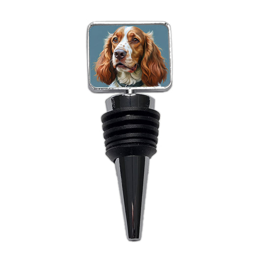 Welsh Springer Spaniel Dog Illustration Wine Bottle Stopper