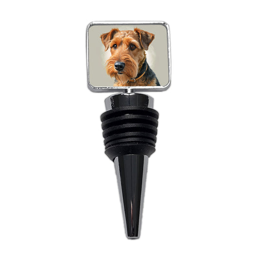 Welsh Terrier Dog Illustration Wine Bottle Stopper