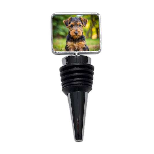 Welsh Terrier Dog Puppy Photo Wine Bottle Stopper