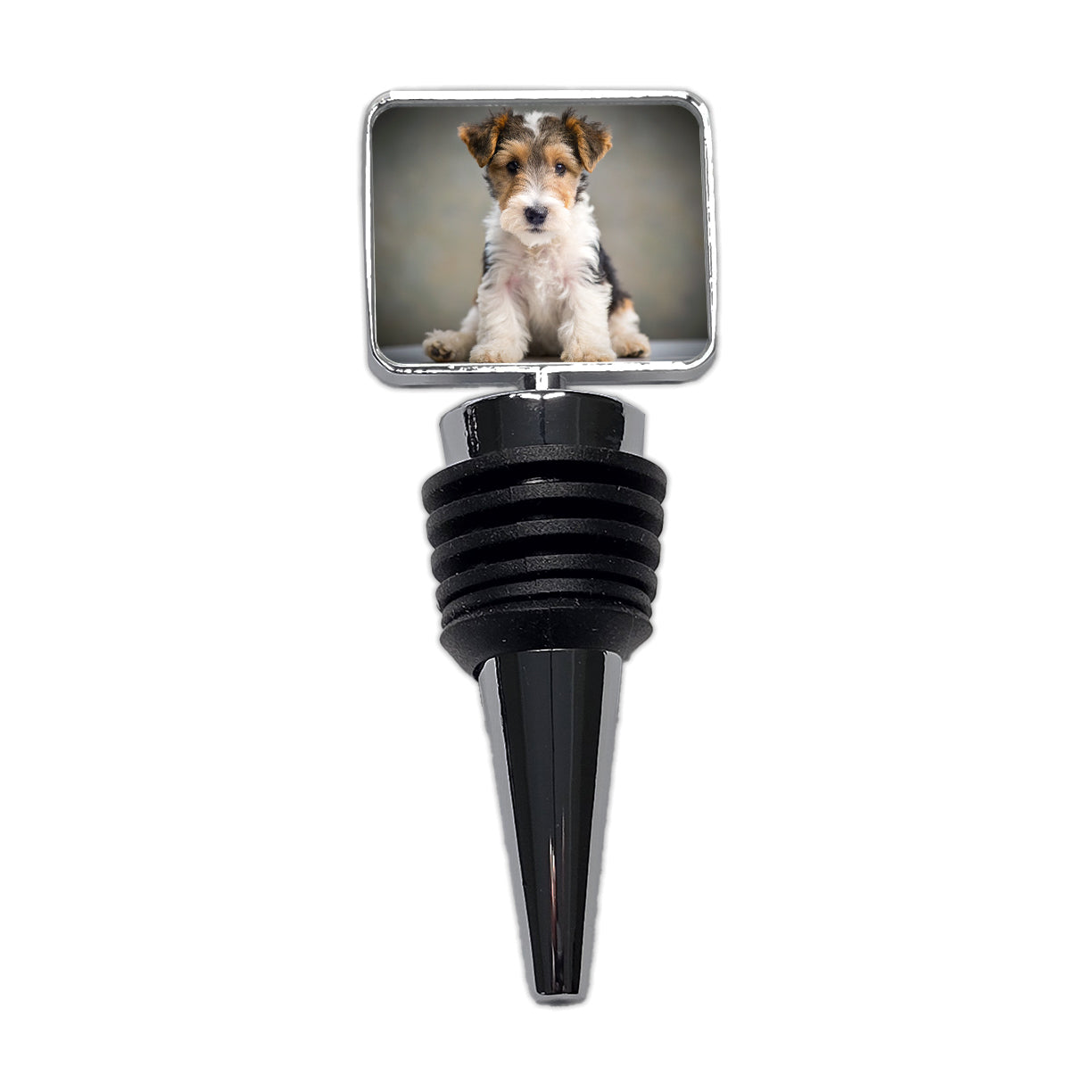 Wire Fox Terrier Dog Puppy Photo Wine Bottle Stopper