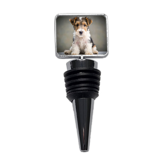 Wire Fox Terrier Dog Puppy Photo Wine Bottle Stopper