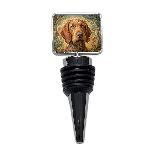 Wirehaired Vizsla Dog Art Nouveau Wine Bottle Stopper
