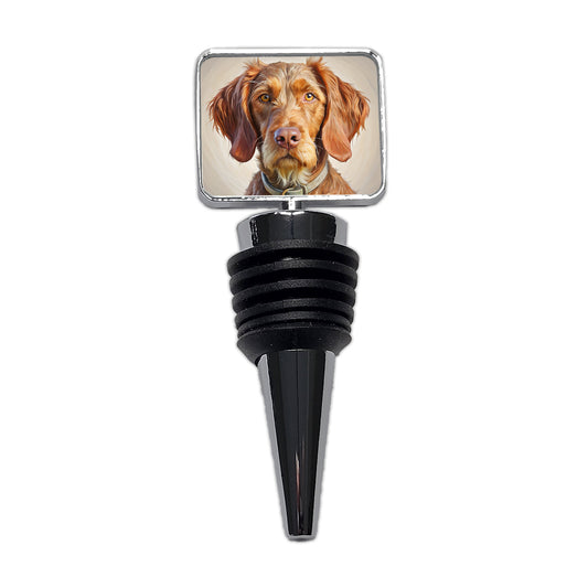 Wirehaired Vizsla Dog Illustration Wine Bottle Stopper