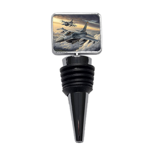 F-16 Fighting Falcon Viper Planes Flying In Formation Wine Bottle Stopper