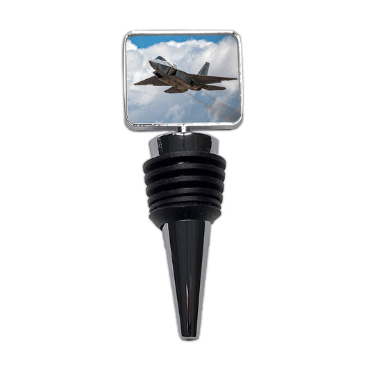 F-22 Raptor In Flight US Air Force Fighter Plane Wine Bottle Stopper