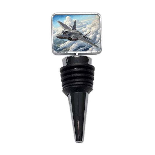 F-35 Lightning II Plane in Flight US Air Force Navy Marines Wine Bottle Stopper