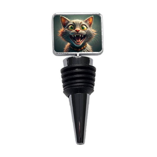 Funny Crazy Cat Wine Bottle Stopper