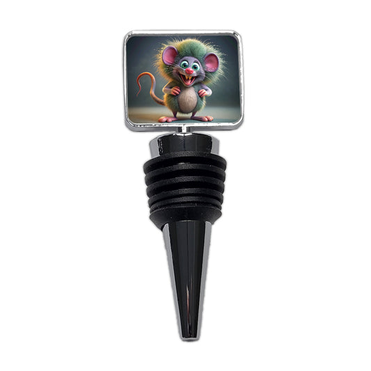 Funny Funky Crazy Mouse Wine Bottle Stopper