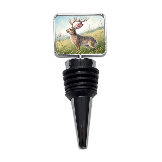 Jackalope Illustration Wine Bottle Stopper