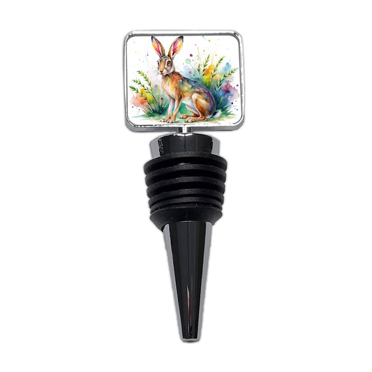 Jackrabbit Watercolor Wine Bottle Stopper