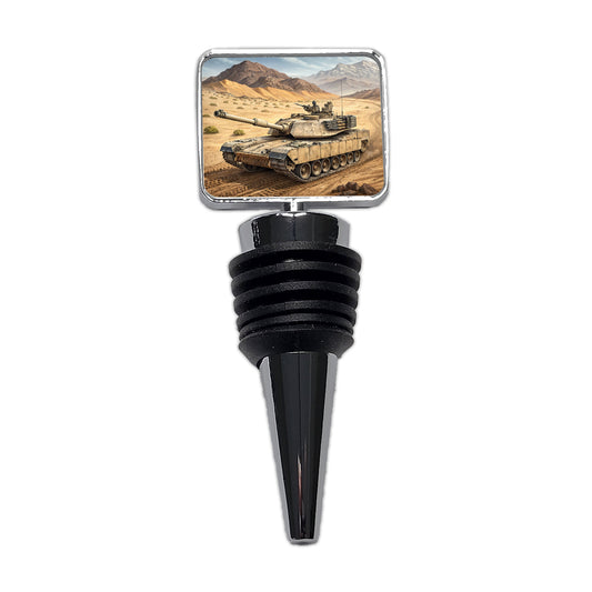 M1 Abrams Tank in the Desert Wine Bottle Stopper