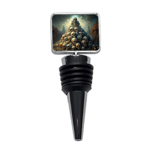 Pile Of Skulls Death Gothic Wine Bottle Stopper