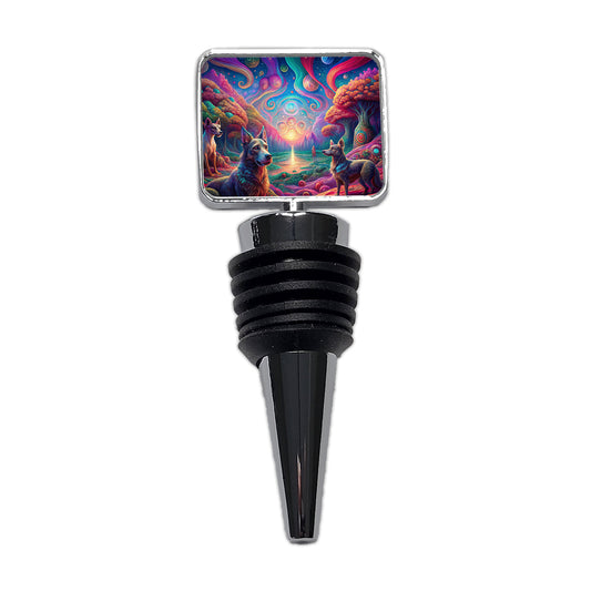 Psychedelic Dogs Vibrant Colors Wine Bottle Stopper