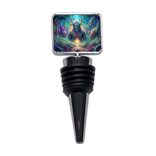 Psychedelic Forest Spirits Vibrant Colors Wine Bottle Stopper