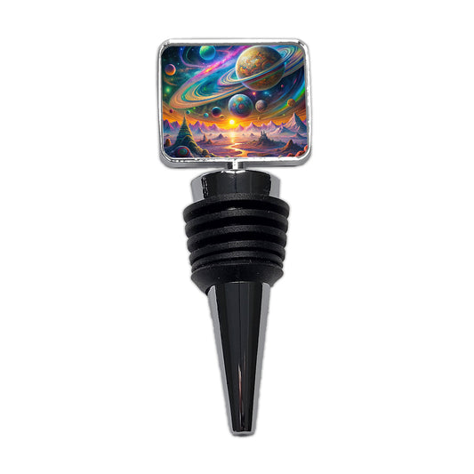 Psychedelic Solar System Space Design Wine Bottle Stopper