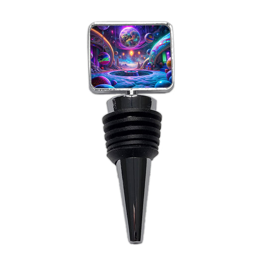 Psychedelic Space Planets Design Wine Bottle Stopper