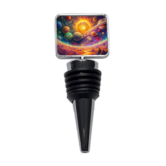 Psychedelic Sun And Planets Solar System Wine Bottle Stopper
