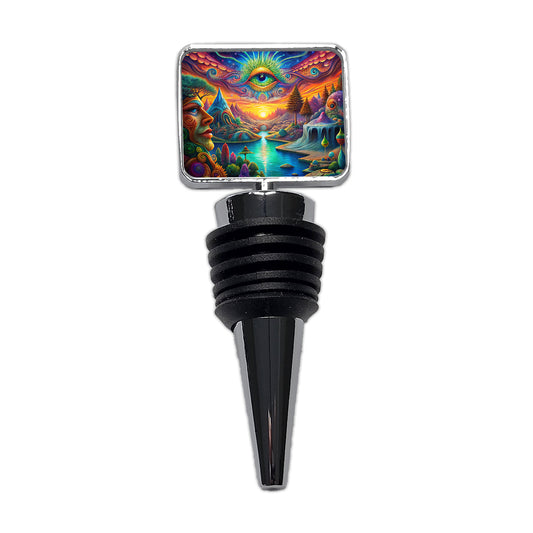 Psychedelic Trippy Artsy Design Wine Bottle Stopper