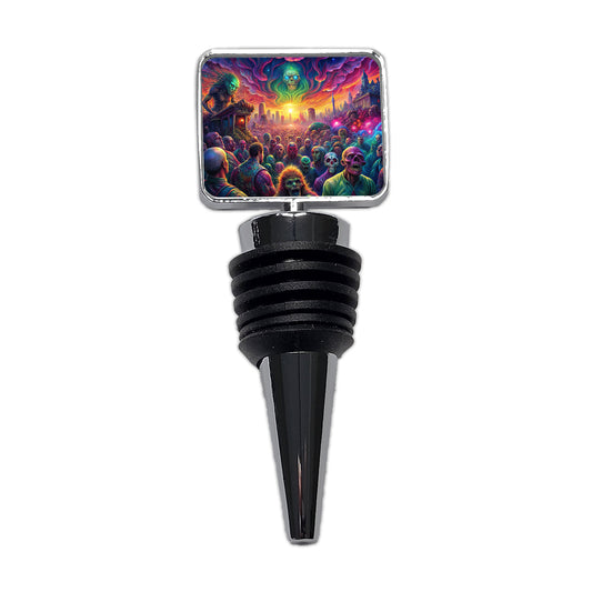 Psychedelic Zombie Outbreak Wine Bottle Stopper