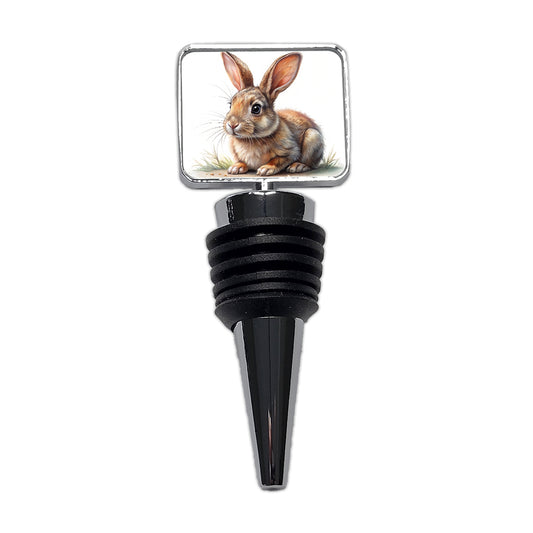 Rabbit Bunny Illustration Wine Bottle Stopper