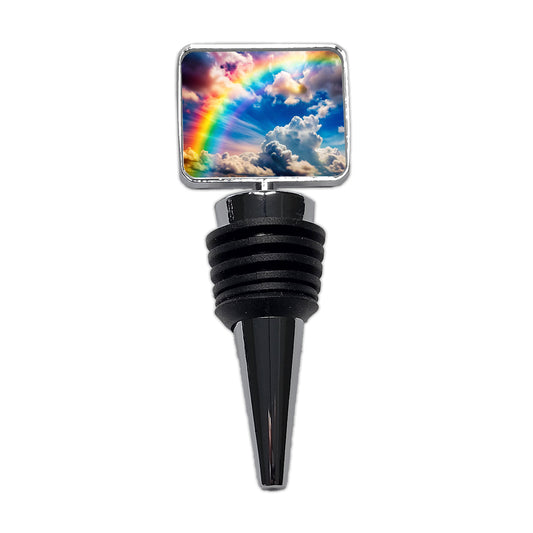 Rainbow in Cloudy Sky Wine Bottle Stopper