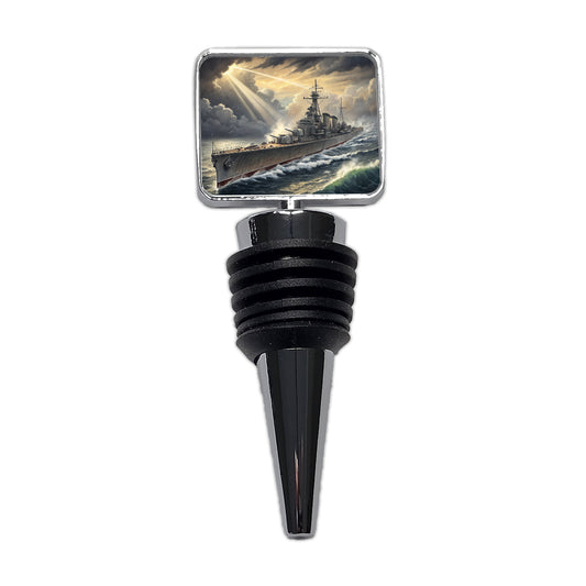 WWII Navy Destroyer After Storm Wine Bottle Stopper