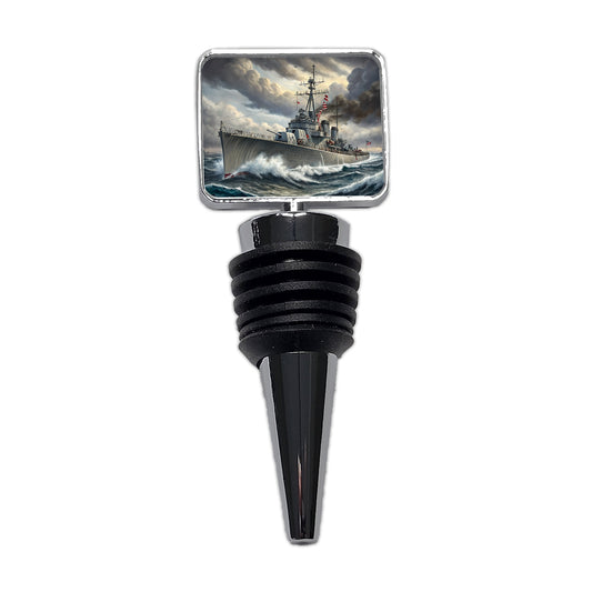 WWII Navy Destroyer Wine Bottle Stopper