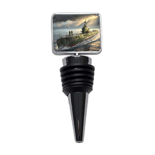 WWII Submarine Running On Surface Wine Bottle Stopper