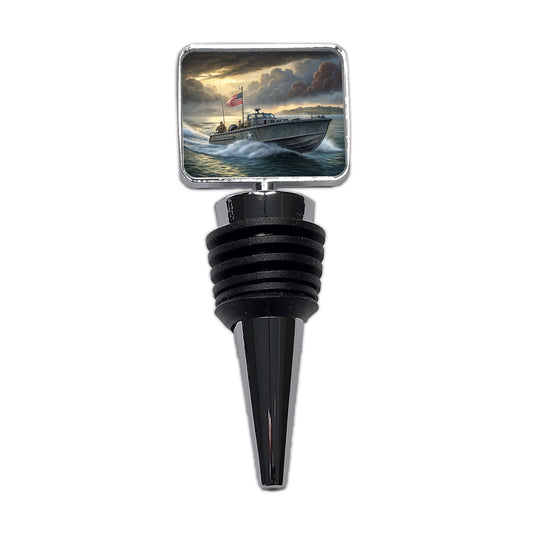 WWII US Navy PT Torpedo Boat Wine Bottle Stopper