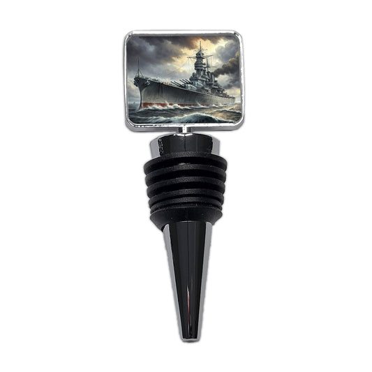 WWII Yamato-Class Battleship At Sea Wine Bottle Stopper