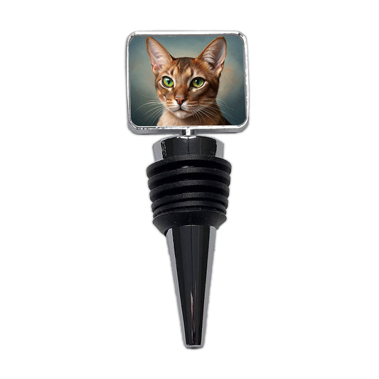 Abyssinian Cat Illustration Wine Bottle Stopper