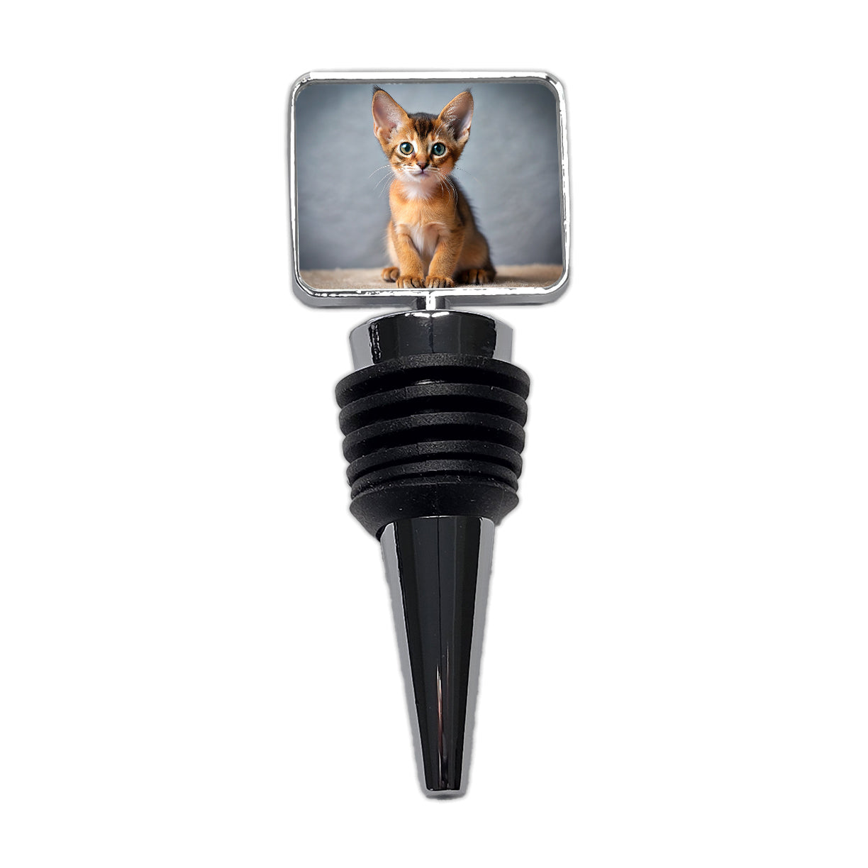 Abyssinian Cat Kitten Photo Wine Bottle Stopper