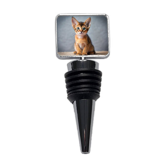 Abyssinian Cat Kitten Photo Wine Bottle Stopper