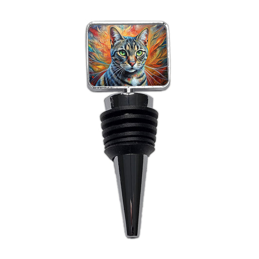 American Shorthair Cat Abstract Art Wine Bottle Stopper