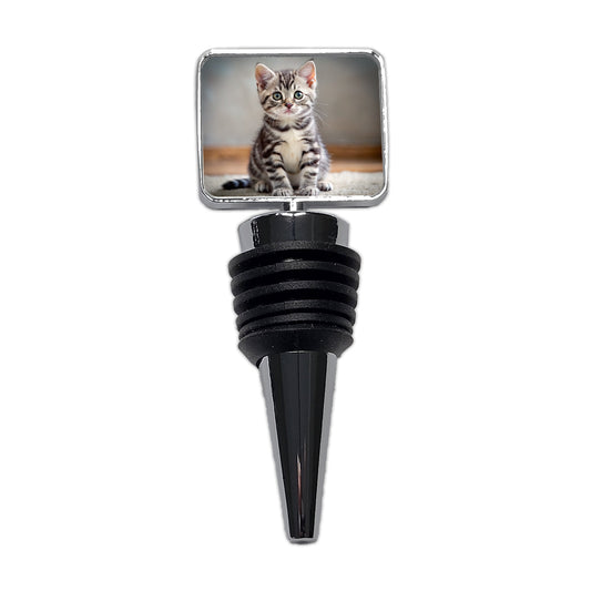 American Shorthair Cat Kitten Photo Wine Bottle Stopper