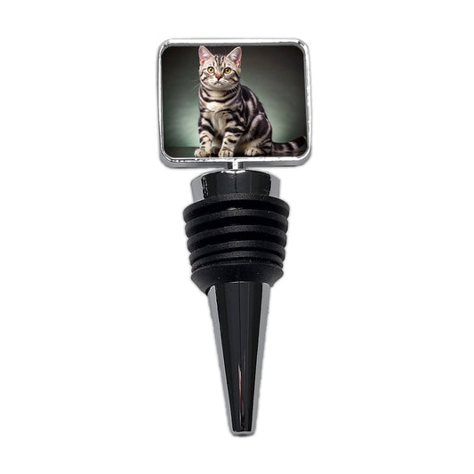 American Shorthair Cat Photo Wine Bottle Stopper