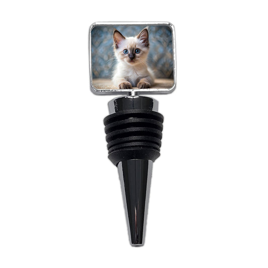 Balinese Cat Kitten Photo Wine Bottle Stopper