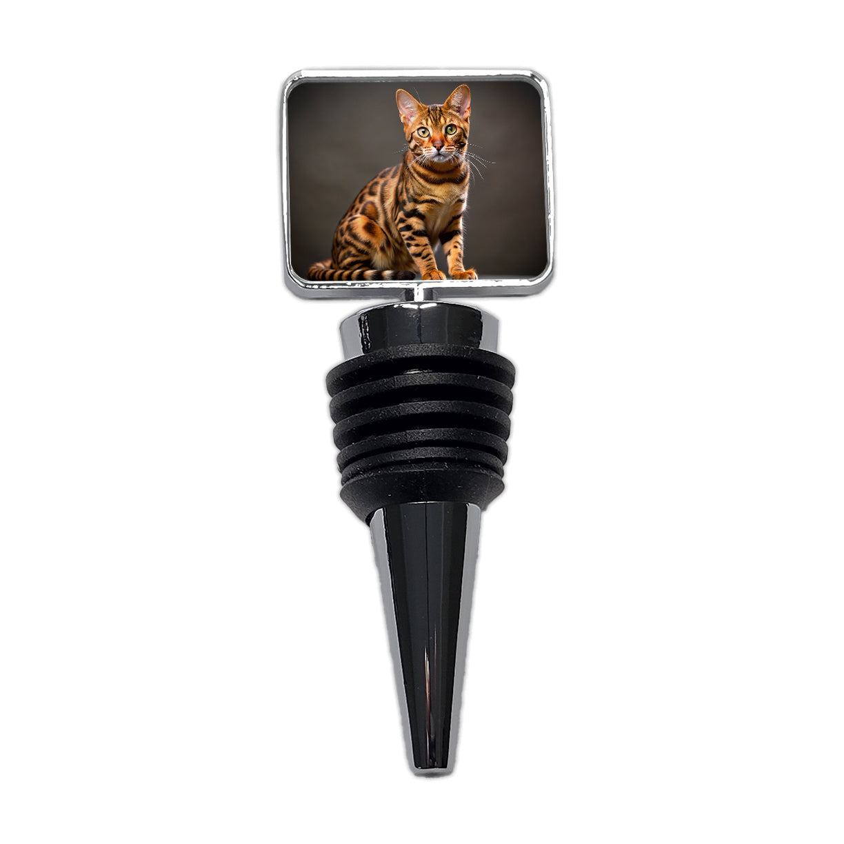 Bengal Cat Photo Wine Bottle Stopper