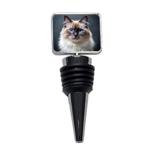 Birman Cat Photo Wine Bottle Stopper
