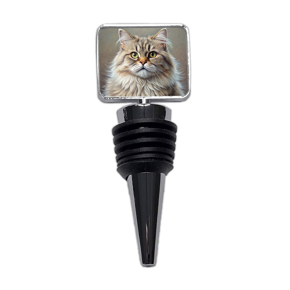 British Longhair Cat Illustration Wine Bottle Stopper