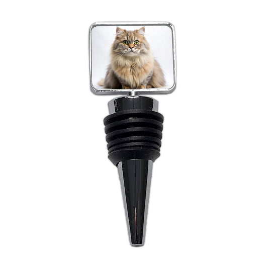 British Longhair Cat Photo Wine Bottle Stopper