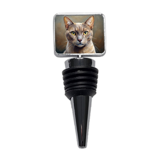 Burmese Cat Illustration Wine Bottle Stopper