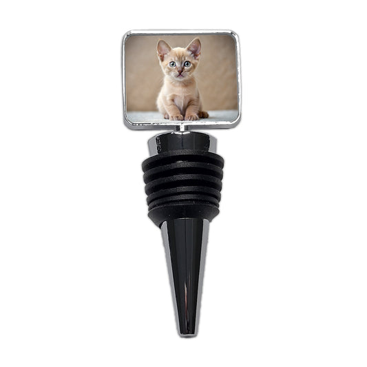 Burmese Cat Kitten Photo Wine Bottle Stopper