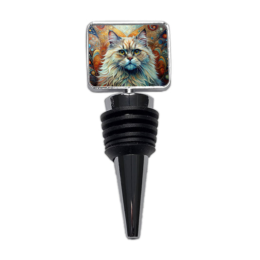 Classic Persian Cat Abstract Art Wine Bottle Stopper
