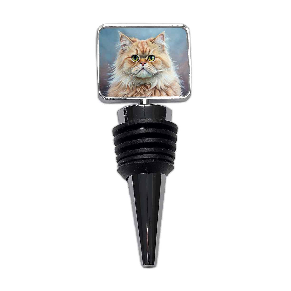 Classic Persian Cat Illustration Wine Bottle Stopper