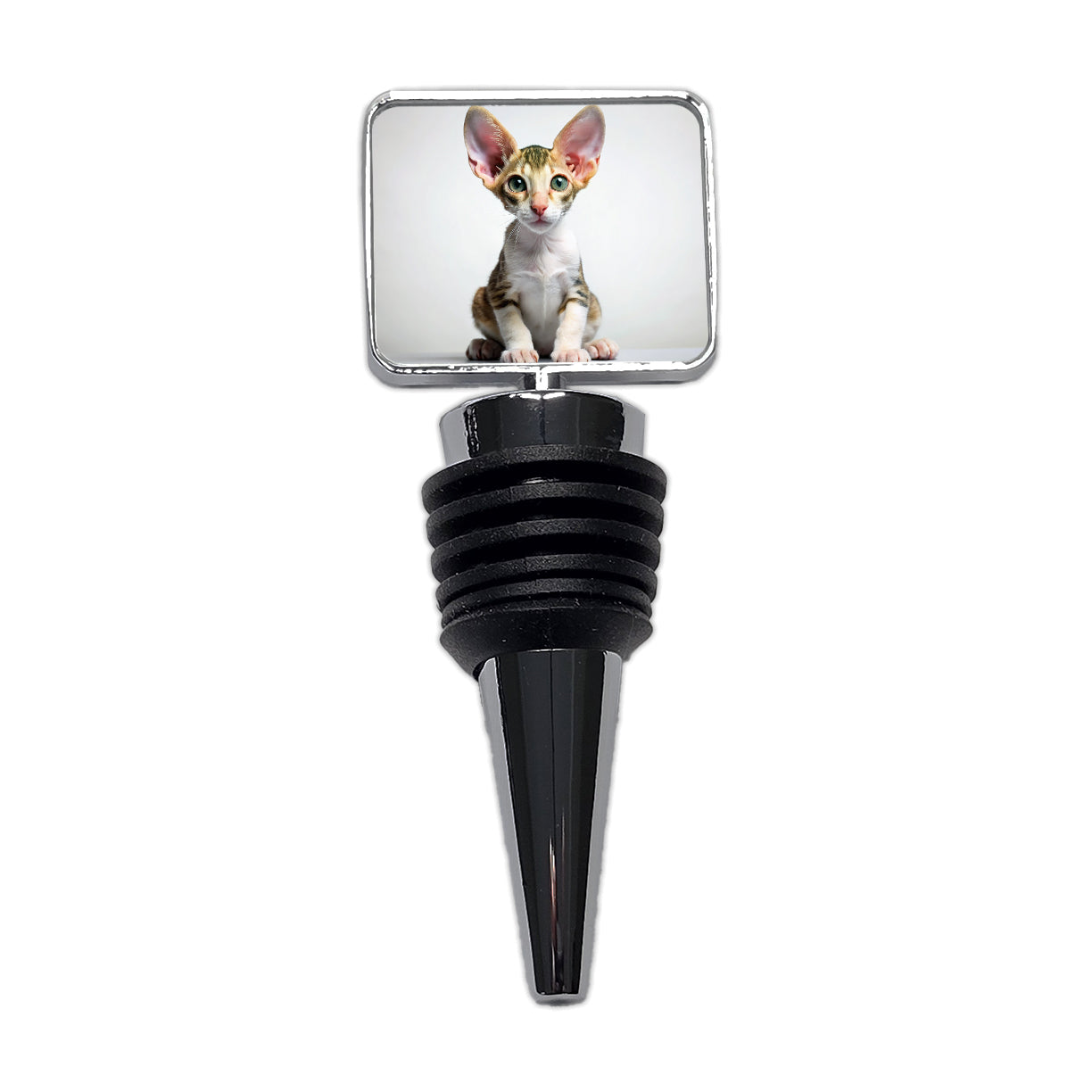 Cornish Rex Cat Kitten Photo Wine Bottle Stopper