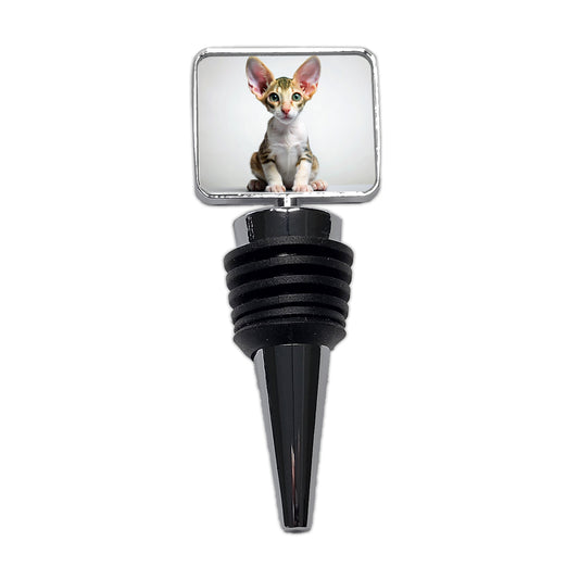 Cornish Rex Cat Kitten Photo Wine Bottle Stopper