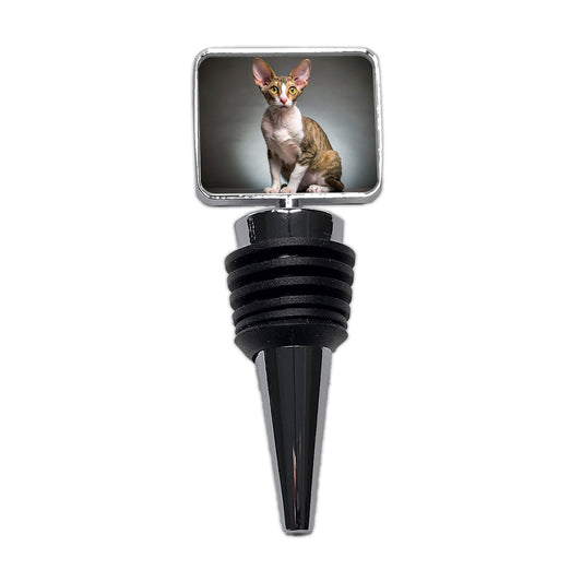 Cornish Rex Cat Photo Wine Bottle Stopper