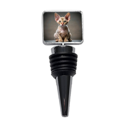 Devon Rex Cat Kitten Photo Wine Bottle Stopper