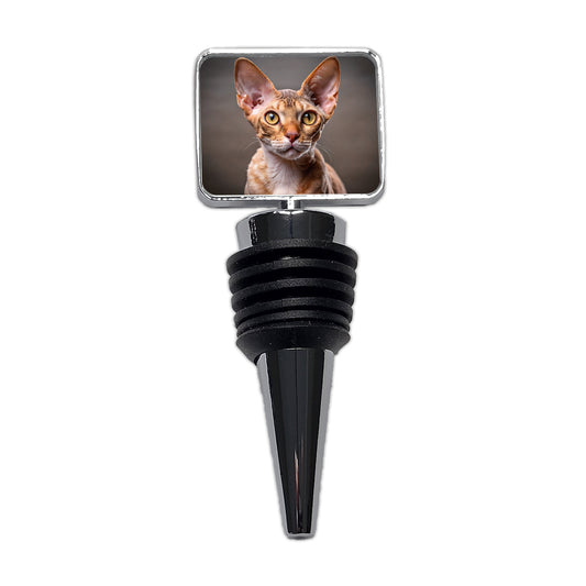 Devon Rex Cat Photo Wine Bottle Stopper